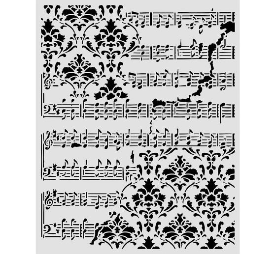 Stamperia Stencil "Symphony - Score", 20 x 25 cm