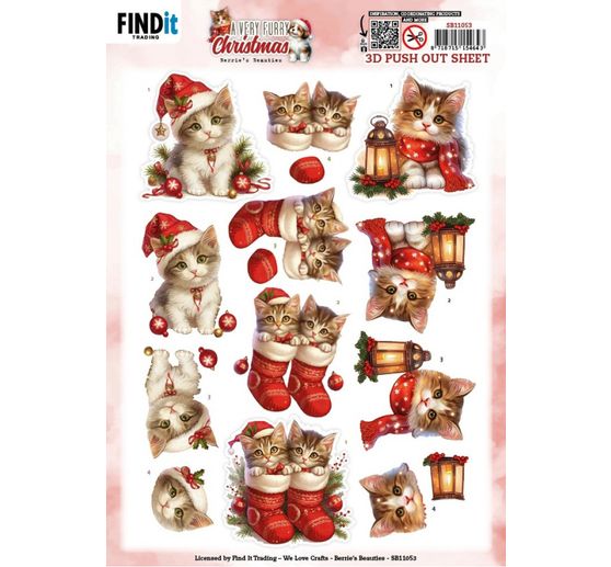 3D-Stanzbogen-Set "Furry Christmas"
