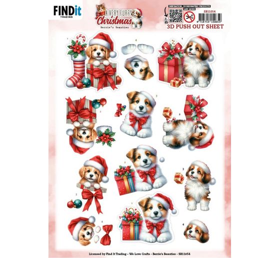 3D-Stanzbogen-Set "Furry Christmas"
