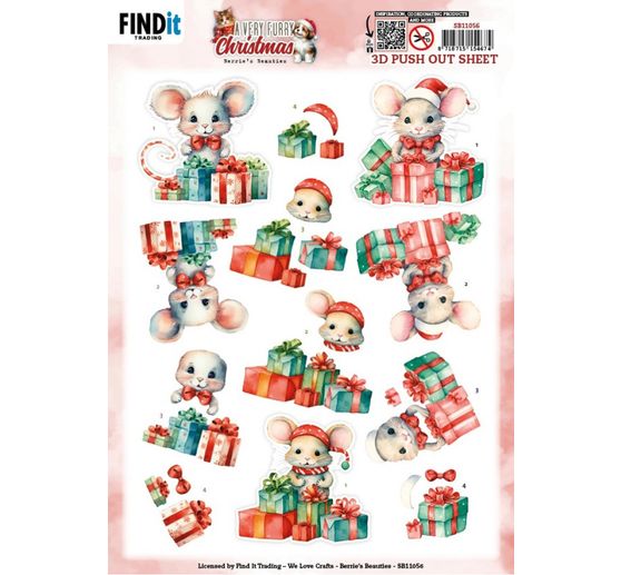 3D-Stanzbogen-Set "Furry Christmas"
