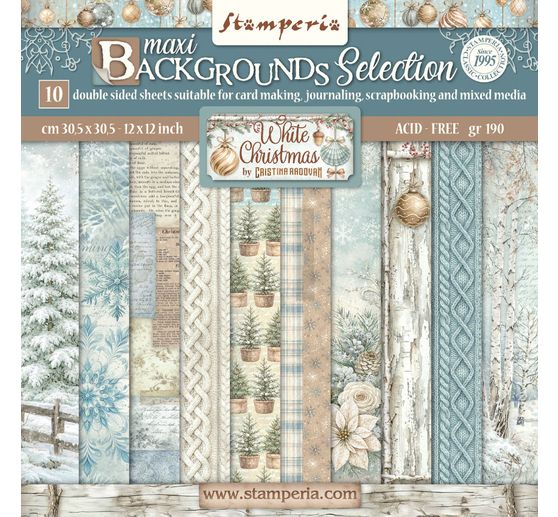 Stamperia Scrapbook-Block "White Christmas Backgrounds"