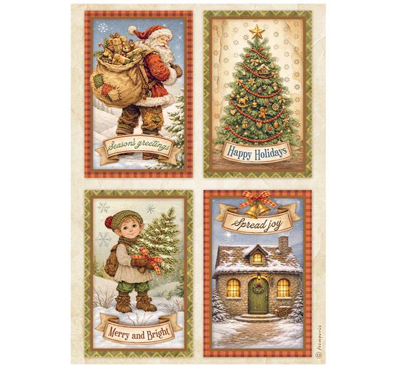 Stamperia Motiv-Strohseiden Sortiment "Silent Night", DIN A4, 6er-Set