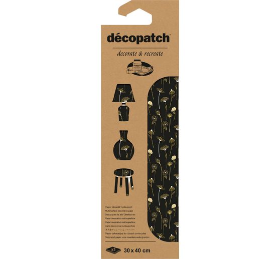 D&eacute;copatch Hot-Foil Papier "Golden Flowers"