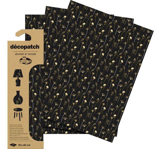 D&eacute;copatch Hot-Foil Papier "Golden Flowers"