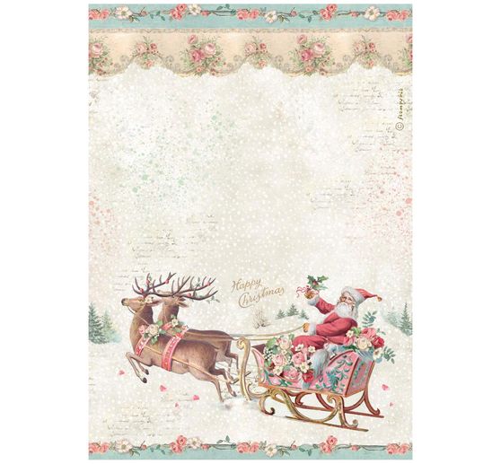Stamperia Motiv-Strohseide "Winter Magic - Santa Claus"