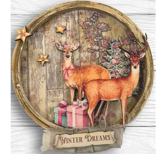 Stamperia Motiv-Strohseide Backgrounds "Winter Magic", DIN A6, 8er Set