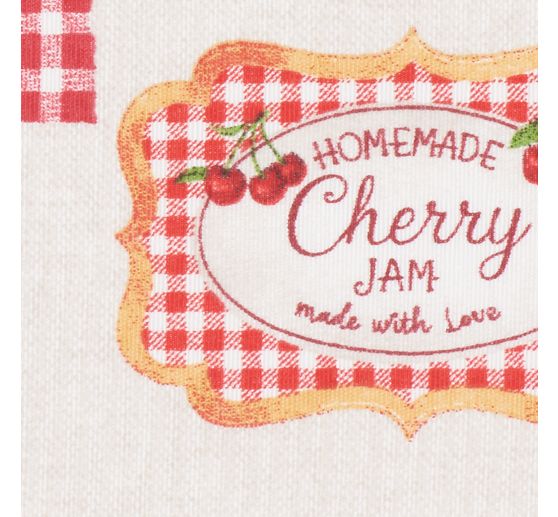 Motiv-Stoff Leinenoptik "Cherries"