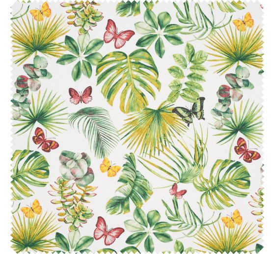 Motiv-Stoff Leinenoptik "Tropic Varia"