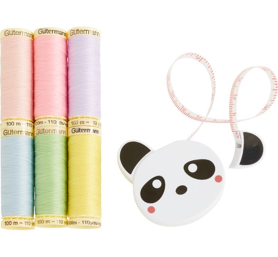 G&uuml;termann Sewing Friends Collection Set mit Rollma&szlig;band Panda