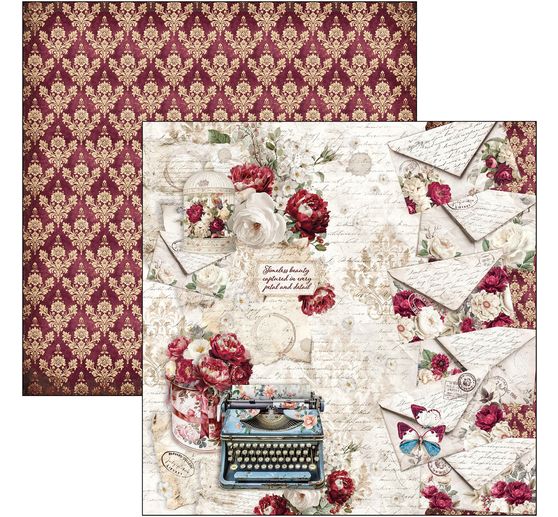 Ciao Bella scrapbook paper "Bohemian Burgundy"
