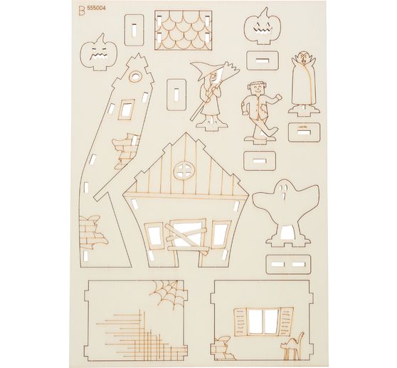 Holz-Steckmotiv "Halloween-Haus"