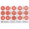Adventskalender-Sticker Rot