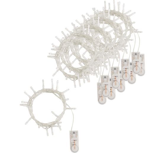 VBS Mini-LED-Lichterketten mit Timer, 10 St&uuml;ck