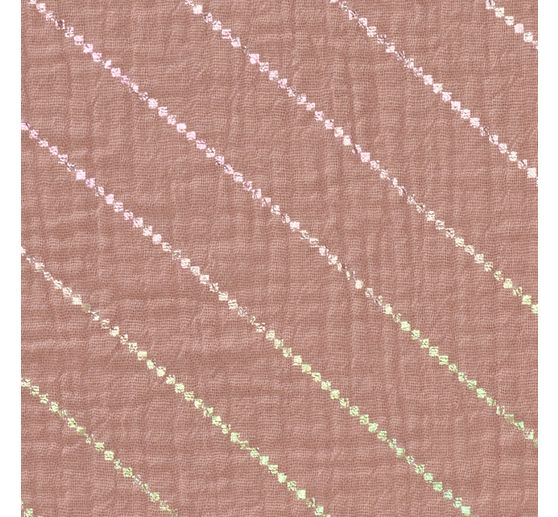 Krinkel-Musselin Baumwoll-Stoff mit Hot-Foil Effekt "Streifen"