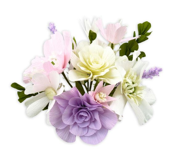 Cr&ecirc;pe paper flower set