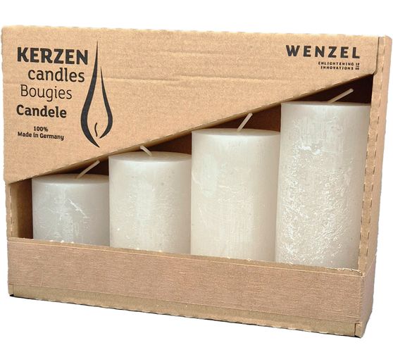 Adventskerzen "Rustic", abgestuft, 4er-Set