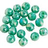 Glasschliffperle Rund, 6 mm Satt Mint AB