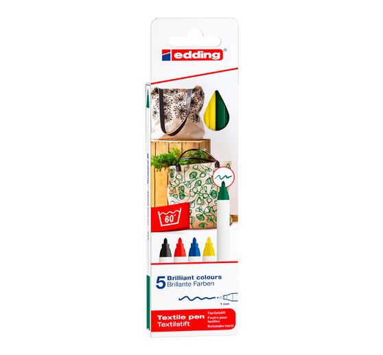 edding 4600 "Textil Pen", 5 St&uuml;ck