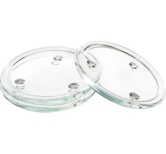 VBS Candles glass coaster, 3 pieces, &Oslash; 13 cm