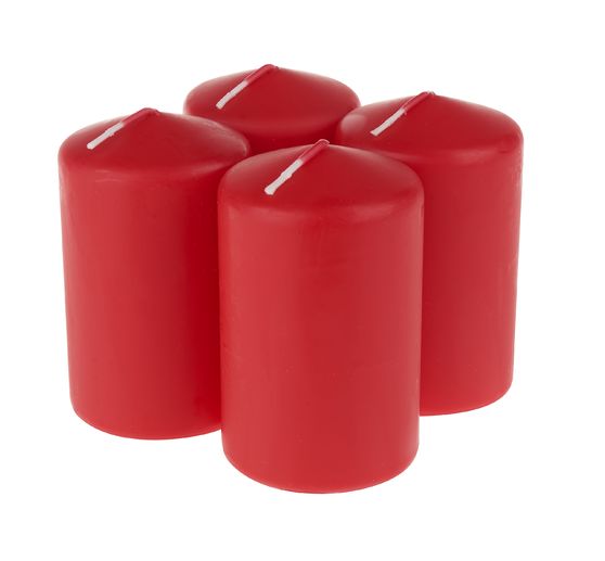 Pillar candle, dipped, Red, &Oslash; 60mm