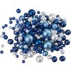Glaswachsperlen-Mix, 65g Blau/Wei&szlig;