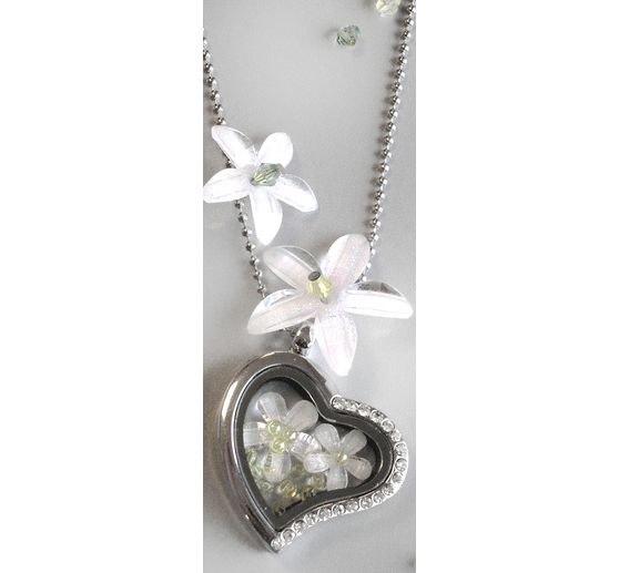 Medaillon-Anh&auml;nger "Herz mit Strass"