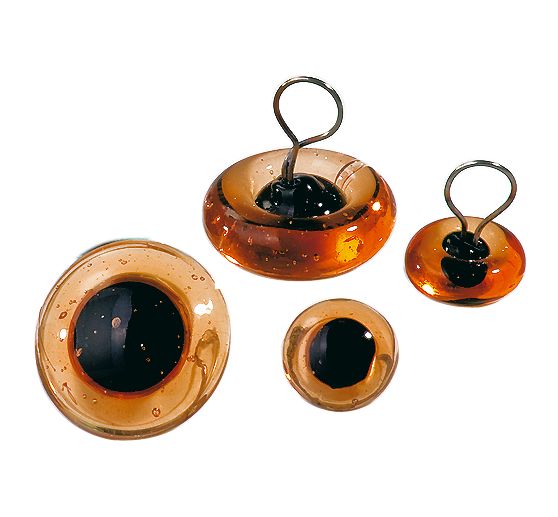 Bear eyes with eyelet, brown,&Oslash; 6mm, 10 pieces