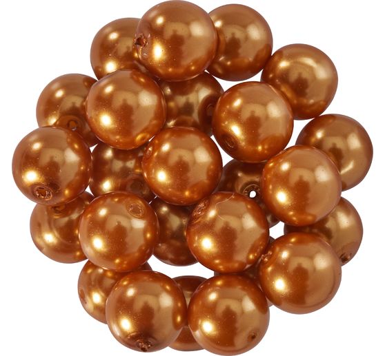 Glaswachsperlen, &Oslash; 8mm, 25Stk., goldgelb (hellorange)
