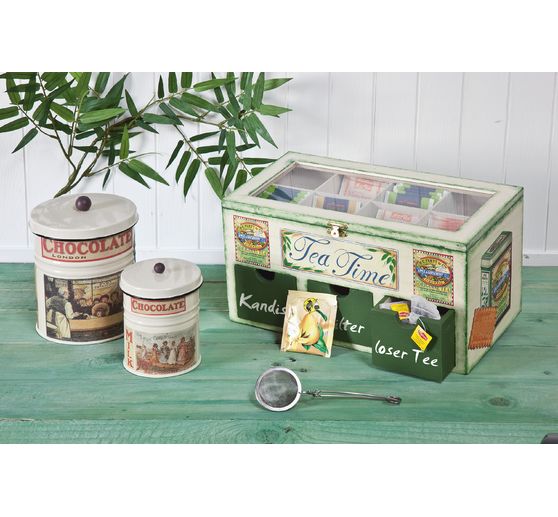 VBS Teebox mit 3 Sch&uuml;ben und Sichtfenster
