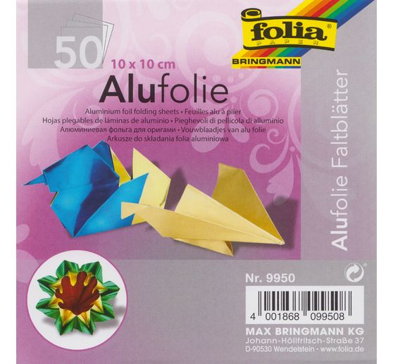 Alu-Faltbl&auml;tter, 10 x 10 cm