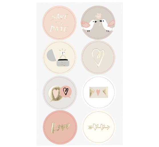 Sticker "Wedding", with gold foil