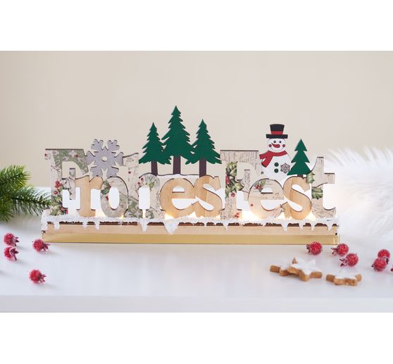 VBS Holz-Steckmotiv "Frohes Fest", mit LED