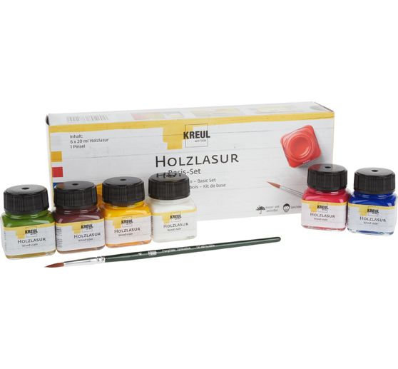 KREUL Holzlasur "Basis-Set", 6 Farben &agrave; 20 ml