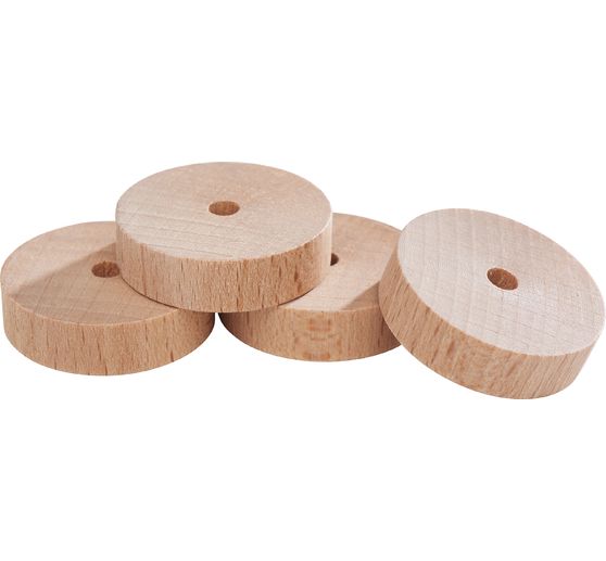 VBS Wooden discs/wheels, &Oslash; 30 x 8 mm, 4 pieces