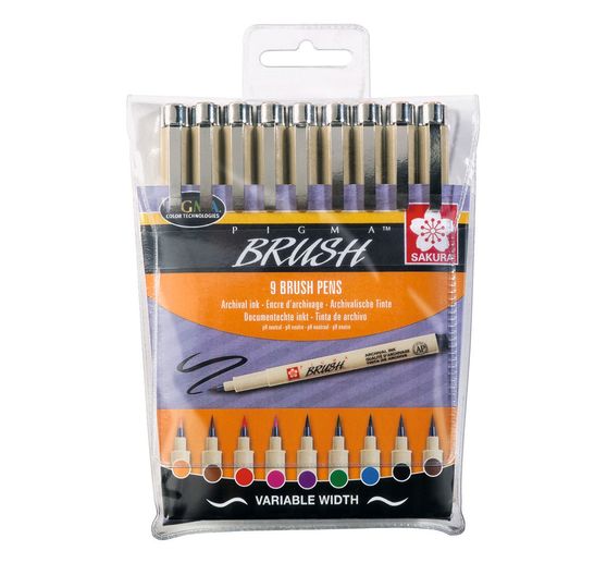 Pigma brush Pinselstifte, 9er-Set