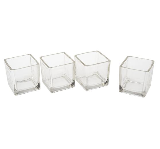 VBS Teelichtgl&auml;ser "Cube", 4 St&uuml;ck
