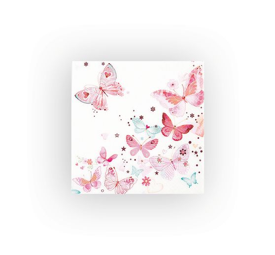 Serviette "Sch&ouml;ne Schmetterlinge", rose