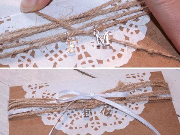 Hochzeitseinladung Anleitung Einladungskarte Kordel mit Buchstaben