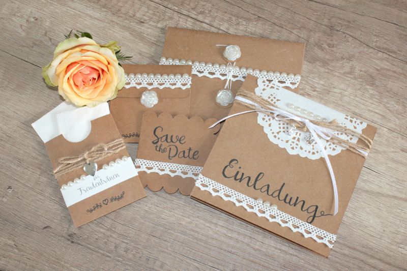 Hochzeits-DIY Teil I: Hochzeitseinladungen, Karten & Taschentuchh&uuml;llen selber machen