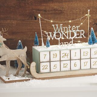 Adventskalender Rentier mit Schlitten