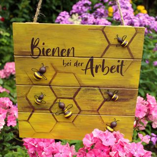 Gartenschild &bdquo;Bienen bei der Arbeit&ldquo;